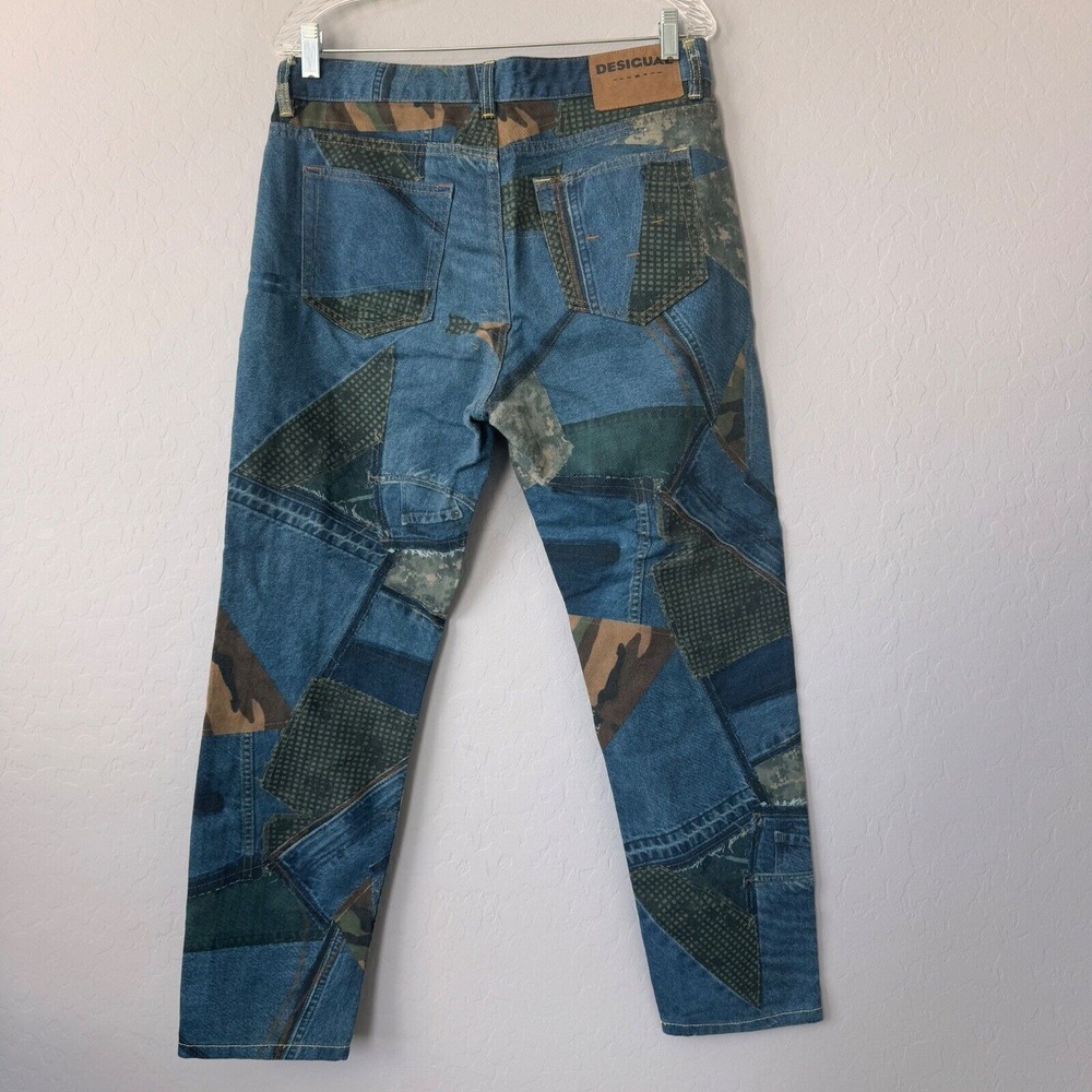 Desigual Patchwork Jeans Denim Camo Accents Unique Design Size‎ 30 - Picture 2 of 10